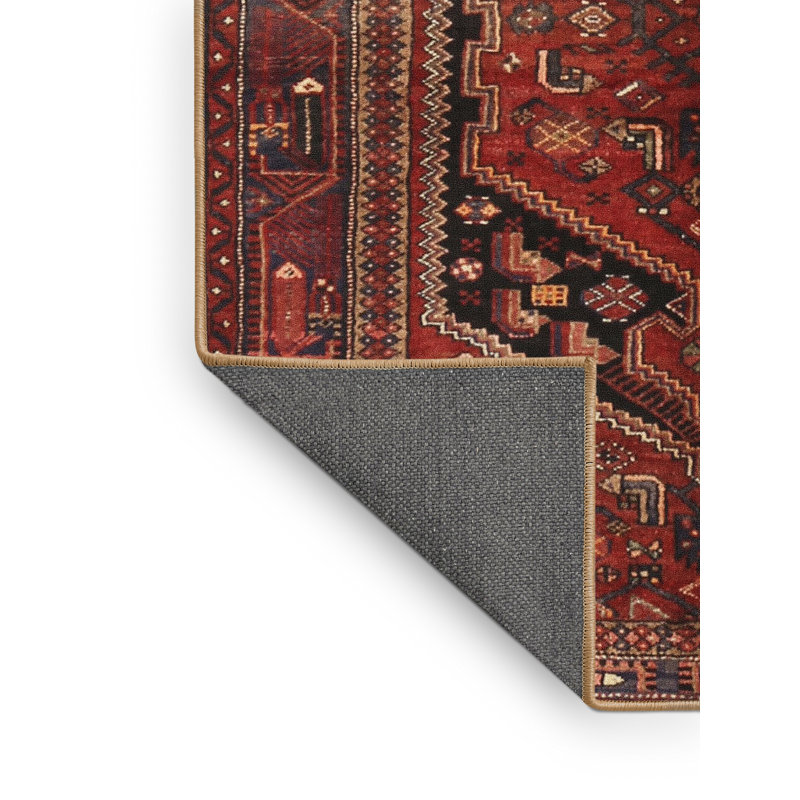 Tapis traditionnel rouge / noir igbunu, Rectangle 4 pi x 6 pi
