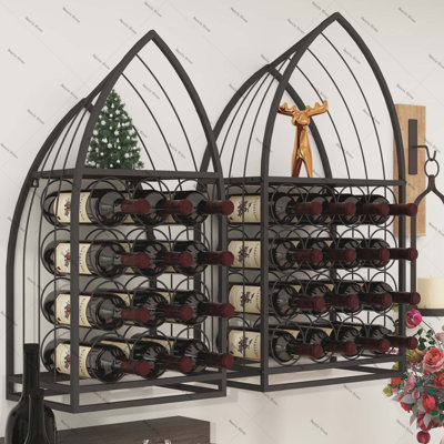 Sailboat Shaped Wine Cabinet Rack, 2 Piece Display Rack, Freestanding Wine Cabinet with Bottle Storage, Spirits and Wine Home Bar, Kitchen, Dining Room Storage Rack