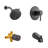 Tub and Shower Faucet Set, Complete with 5-Inch Rainfall Shower Head and Bathtub Spout, 8-Setting Adjustable Spray, Single-Handle Tub Trim Kit with Brass Pressure Balancing Valve, Matte Black-119415058