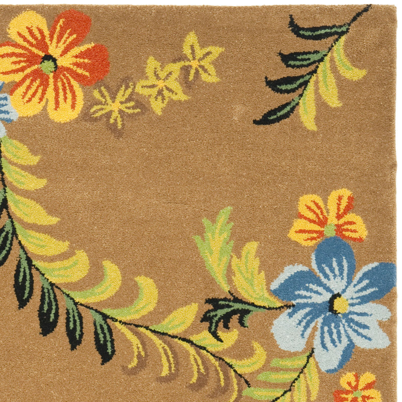 Soho Hand Tufted Wool And Viscose Floral Rug, Rectangle 3'6" x 5'6"