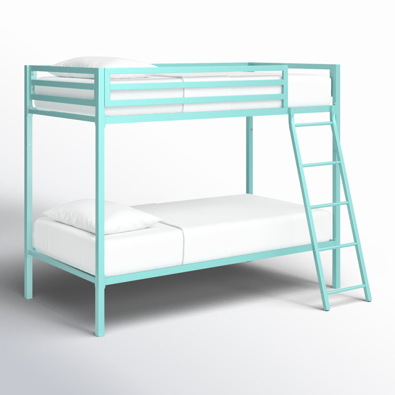 Koffler Kids Bunk Metal Bed Frame, Green, Twin
