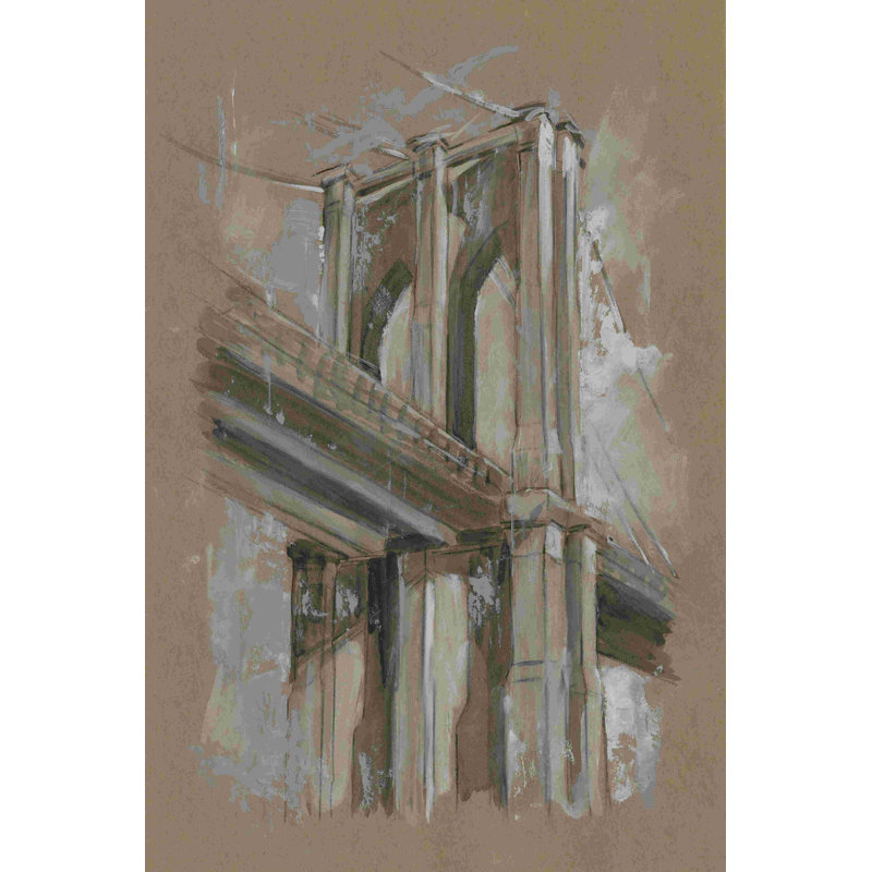 " Brushwork Architecture Study III " by Ethan Harper Painting Print, 18" H x 12" W  