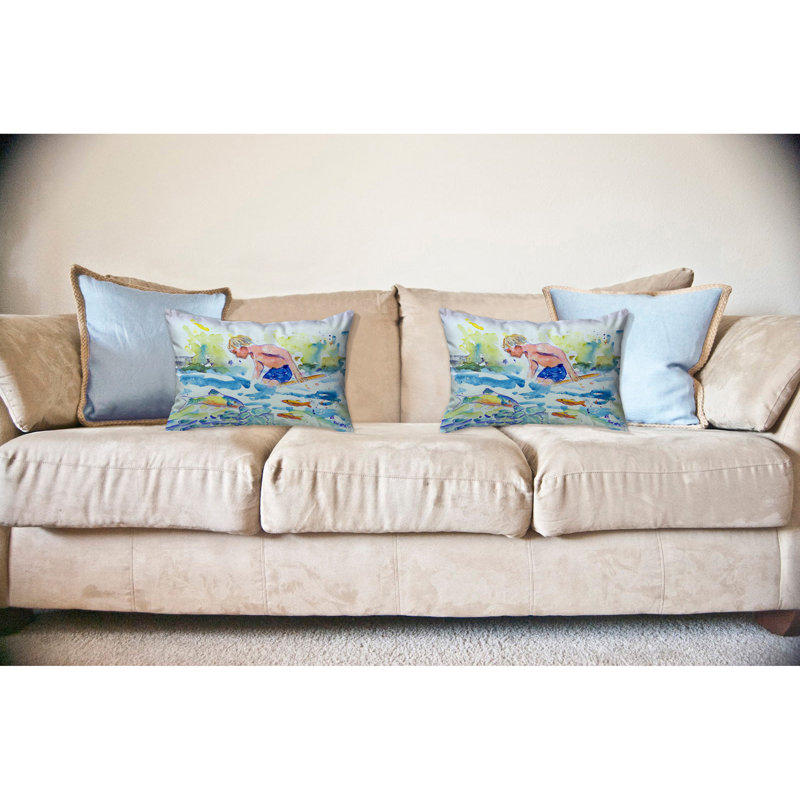 Coussin intérieur / extérieur Boy and Fish