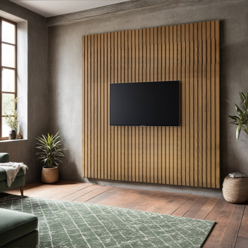 Florencia Floating TV Wood Panel Stand for 85" TVs - Sleek, Wall-Mounted Media Console Entertainment Center