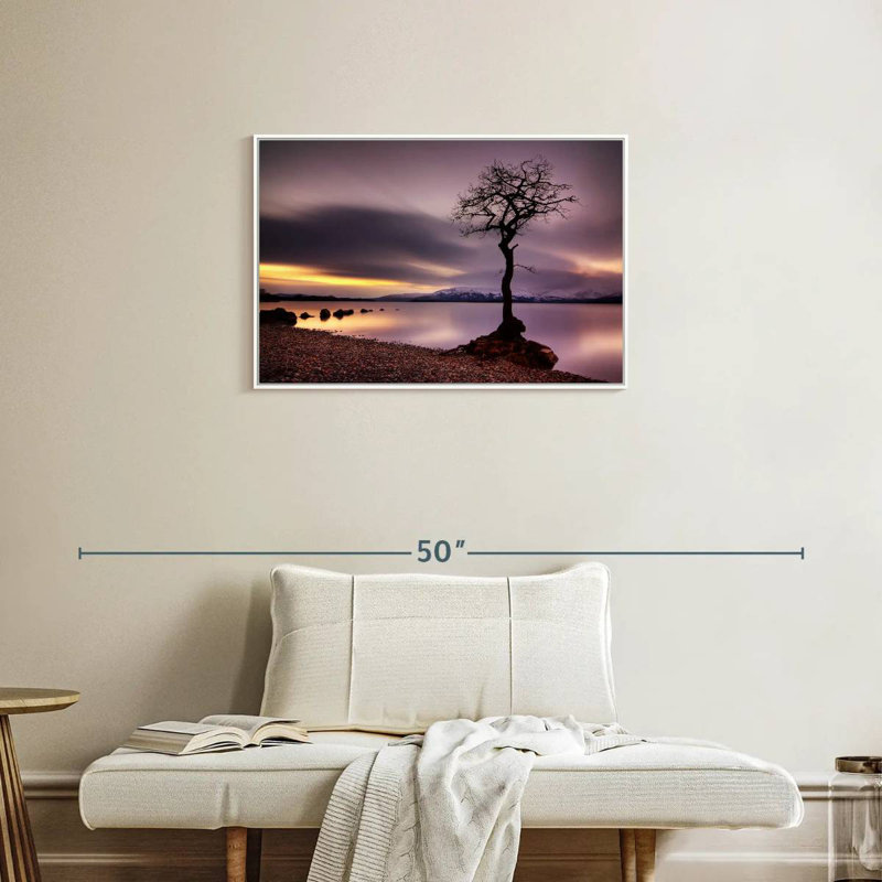 Arbre Loch Lomond, Cadre flottant blanc, 31 po x 21 po