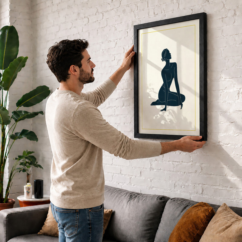 Contemplative Silence Minimalist - Print, A1 - 84.1 x 59.4 cm, Black