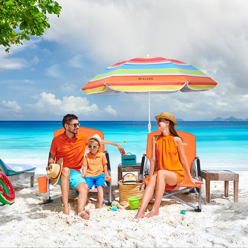 Chaises de plage pliantes avec parasol, chaise basse de plage et de camping pour adultes (paquet de 2, bleu), Bleu
