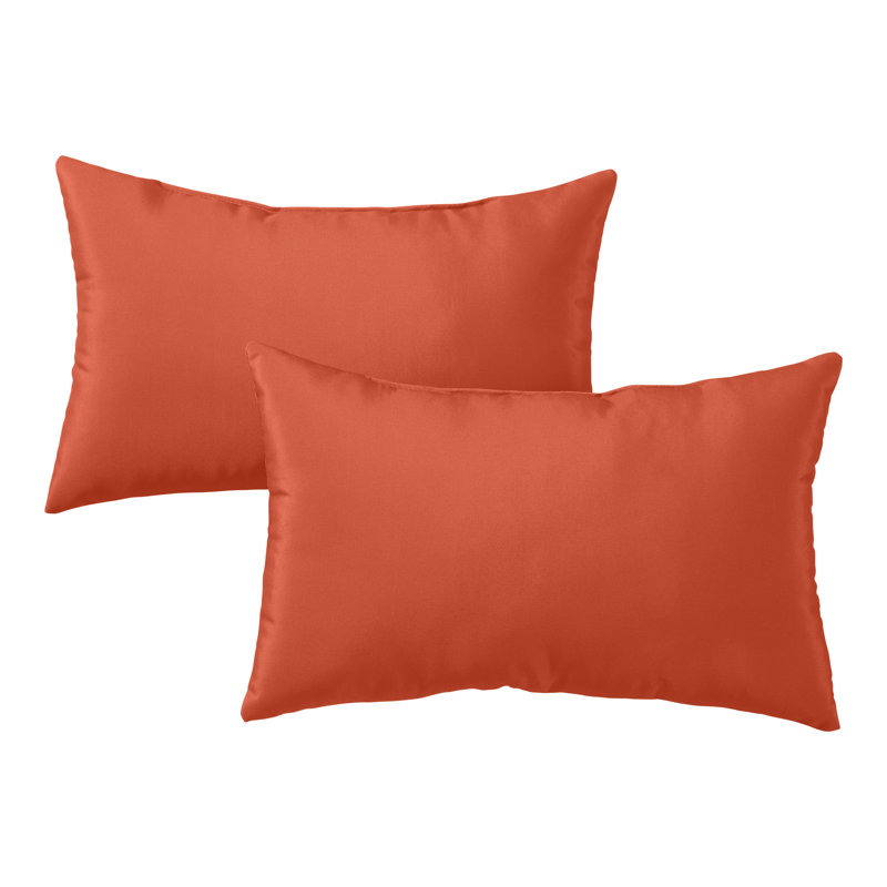 Coussin lombaire à rayures intérieur/extérieur Henrich, Rouille, Ensemble de 2