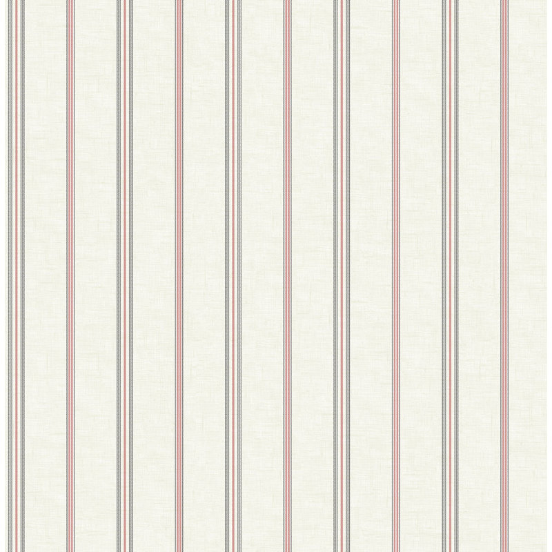Rouleau de papier peint l 33 pi x l 20,5 po lin rayures Purkey, Rose / Gris