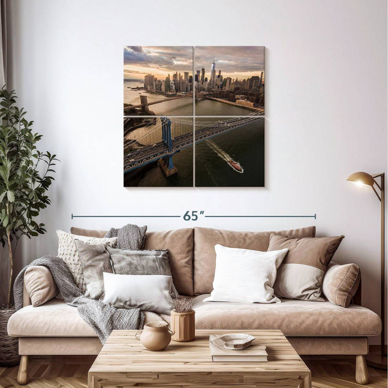 Sireci Manhattan And Brooklyn Bridge, 38'' H x 38'' W