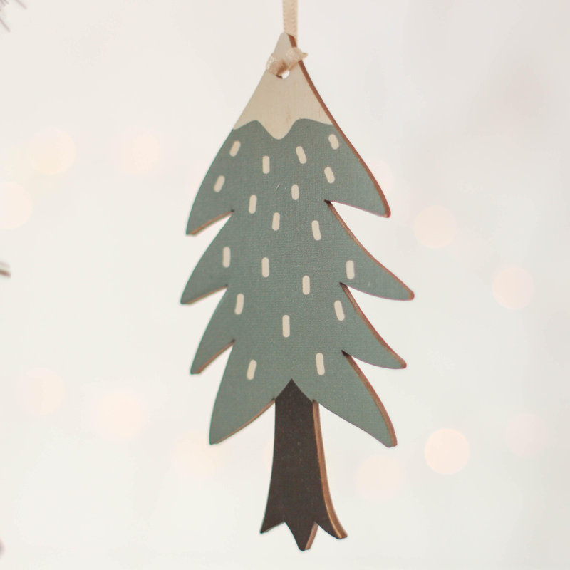 10.5cm Wood Holiday Shaped Ornament