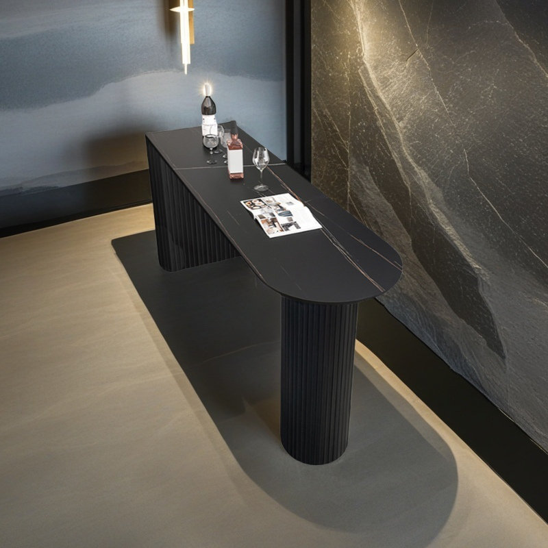 Table de bar Light Luxury, H 35,4 po x L 78,7 po x l 15,7 po, Noir