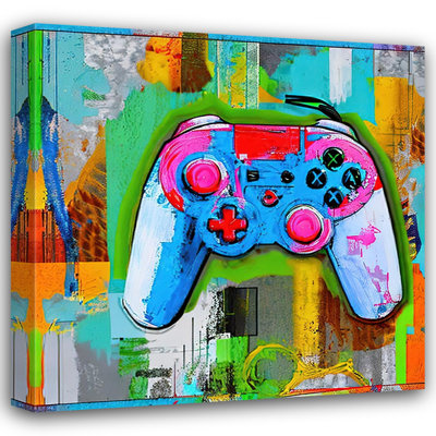 «Video Game contrôleur 139» par Stephen Chambers - peinture sur toile tendue