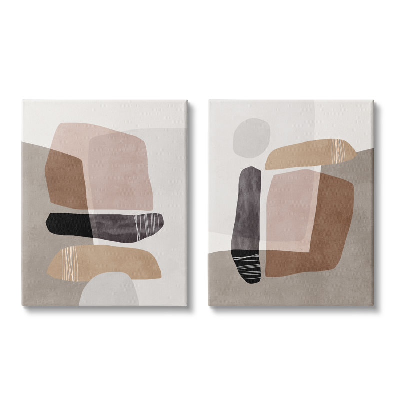 " Abstract Nature Rock Balancing Transparent Collage " by Nina Blue 2 - Pieces, Wall Plaque, 16" H x 20" W