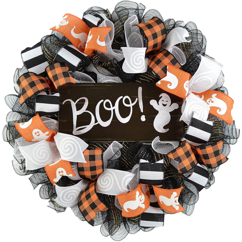 Couronnes bohème Boo Ghost | Noir, blanc, or, orange