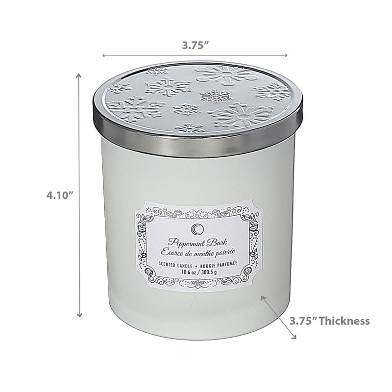 Bougie de Noël 10,5 oz avec bougie et écorce de menthe poivrée