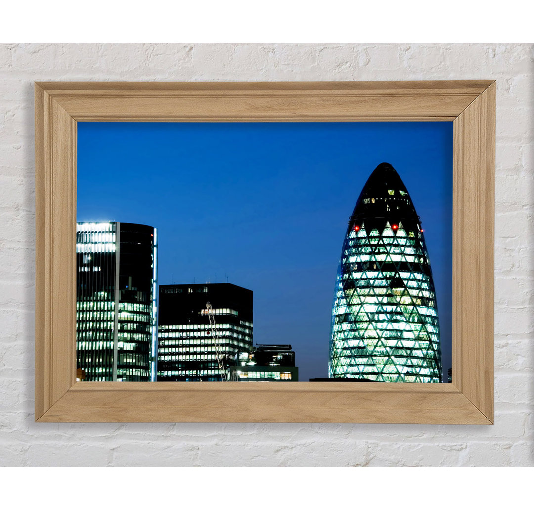 London Gherkin Night Lights - Einzelne Bilderrahmen Kunstdrucke