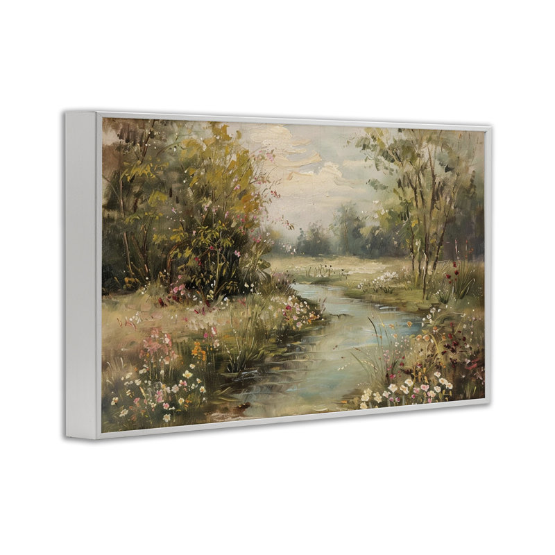  Giclée printanière par LSR Design Studio, H 12 po x l 18 po, Estampe numérique encadrée blanc bord de mer