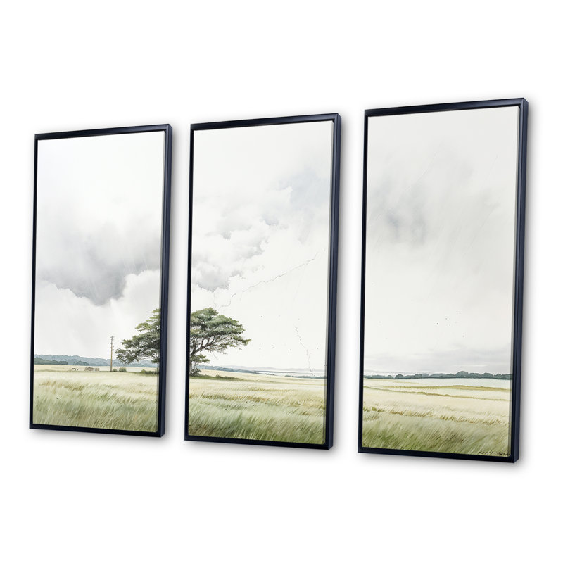 Ensemble de décorations murales gris clair, Cadre flottant noir, H 40 po x l 60 po x P 1 po