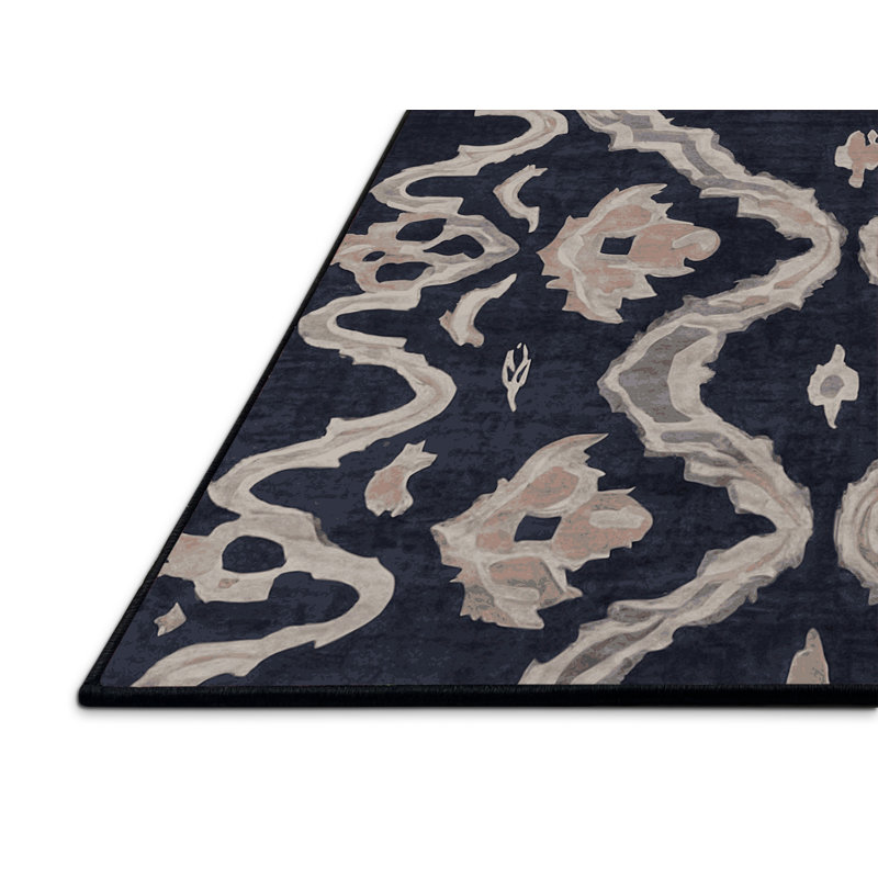 Tapis gris soyeux et moelleux, Rectangle 5 pi x 7 pi