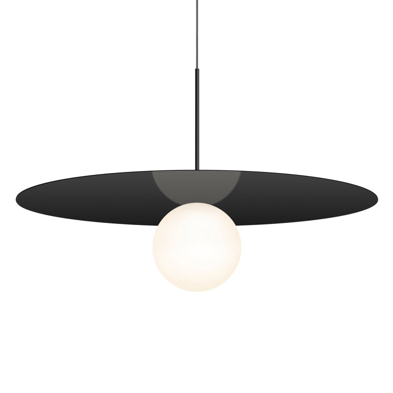 Luminaire suspendu à disque Bola, H 17,5 po x l 32 po x P 32 po, Noir
