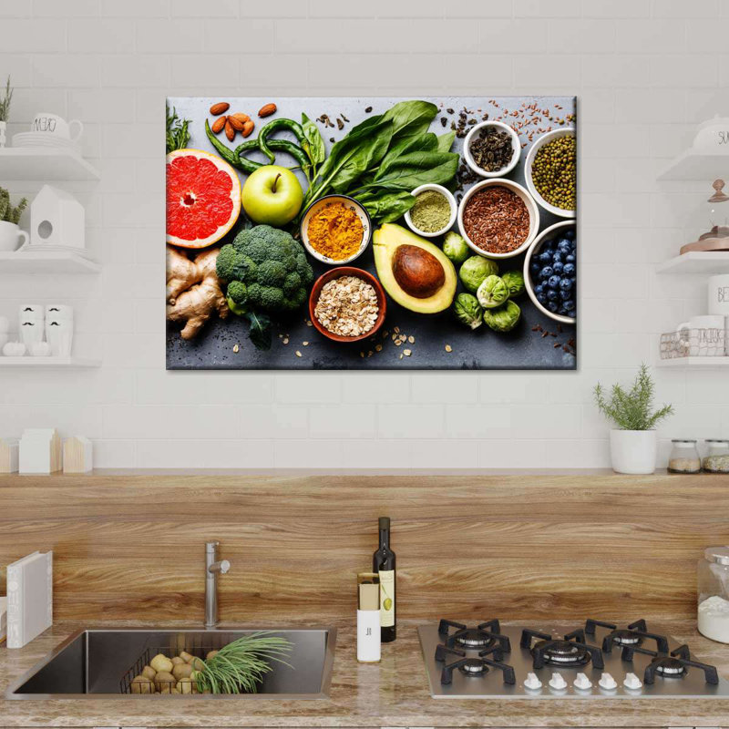 " Healthy Food Selection ", 30" H x 45" W x 1.25" D