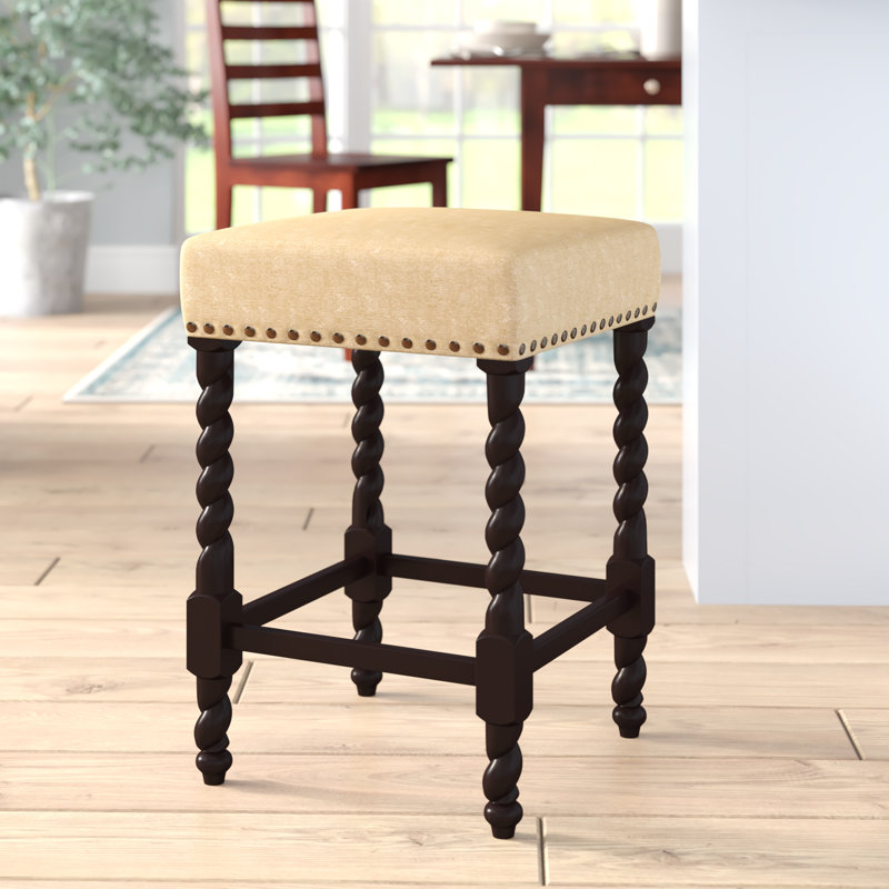 Tabouret de comptoir élégant 24 po avec pieds torsadés orge Elegant, Espresso
