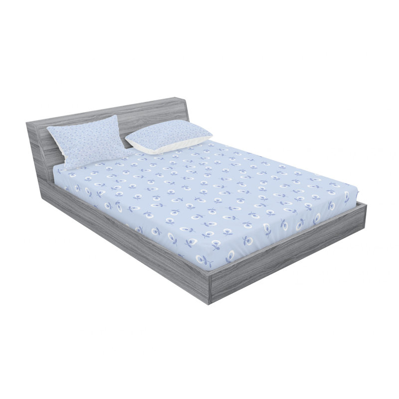 Microfiber Floral Sheet Set, Full/Double Sheet Set with Fitted Sheet