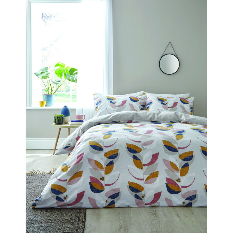 Layered Leaf Duvet Cover Set, Super King Duvet Cover + 2 Standard Pillowcases