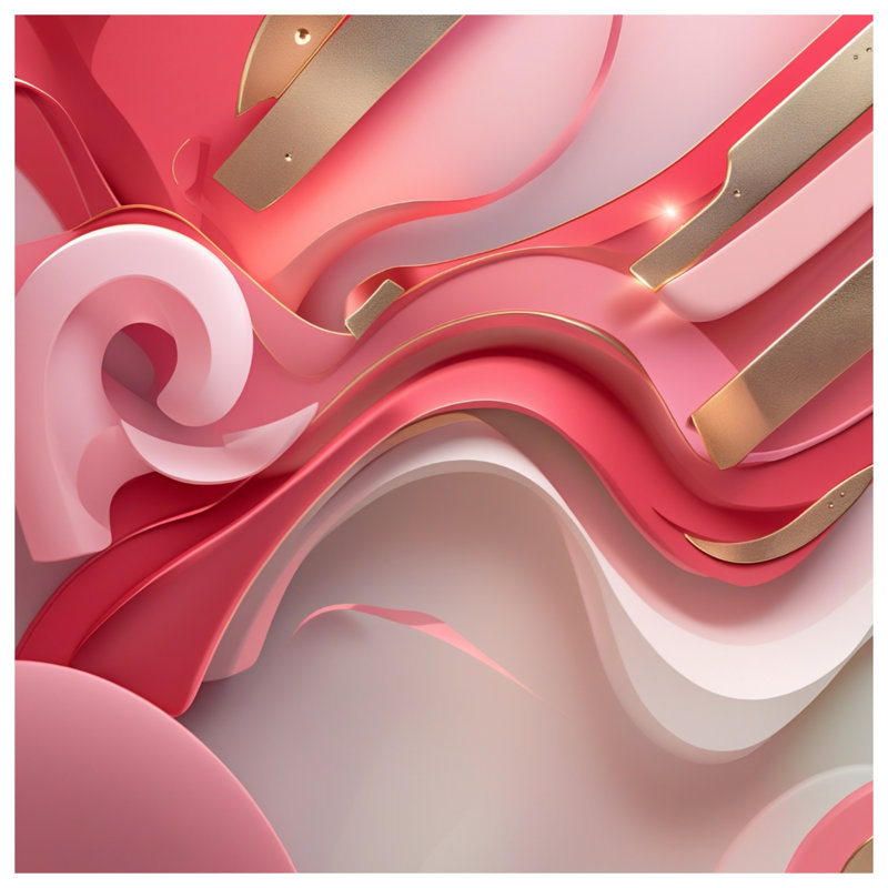 Édredon à vagues abstraites or rose, Twin