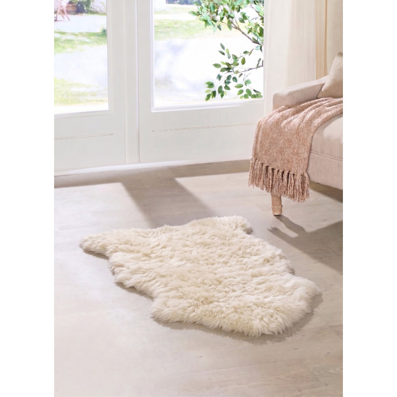 Sheepskin Standard Shag 60cm X 90cm Area Rug, Ivory