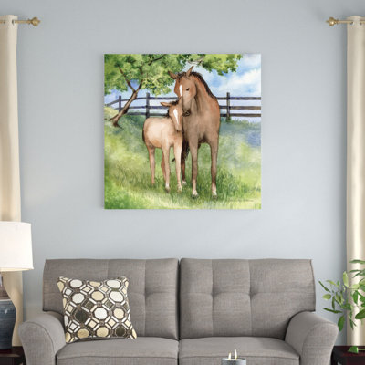 " Farm Family Horses " by Kathleen Parr McKenna Painting Print