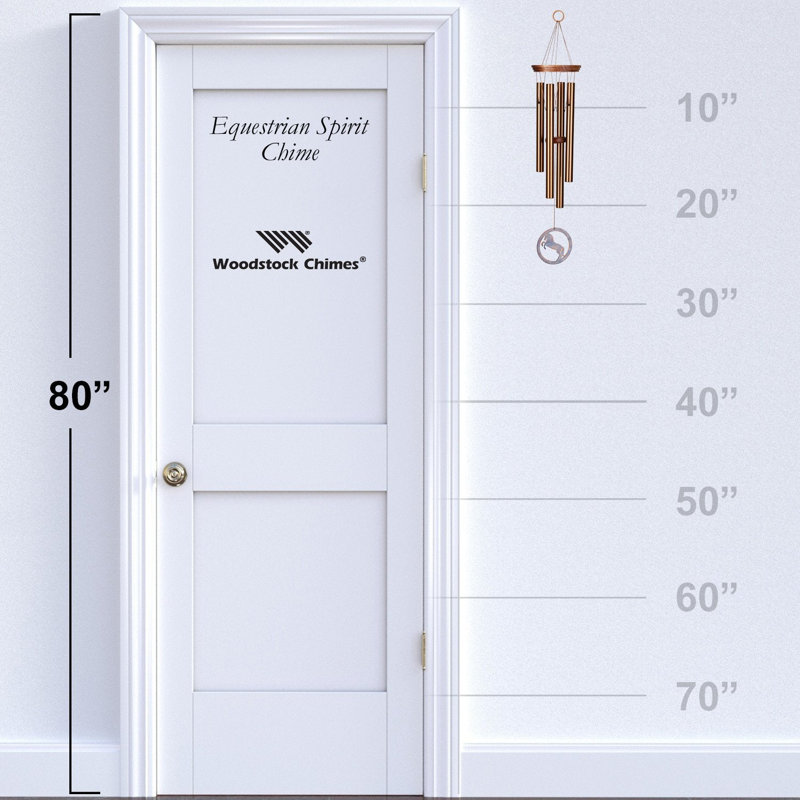 Bronze and Teak Finish Equestrian Spirit Wind Chime, 26"