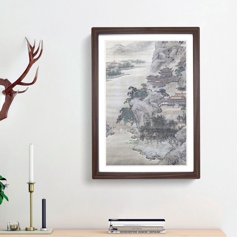 Summer Retreat at Mt. Li by Yuan Yao - Framed Print, 48cm H x 36cm W x 2cm D, Walnut Framed