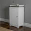 Armoire de rangement pour salle de bain à 2 niveaux Lavish Home - Armoire autoportante blanche de 29 po de hauteur avec tablette réglable, porte à volets et à lattes - Serviette, articles de toilette ou range-linge