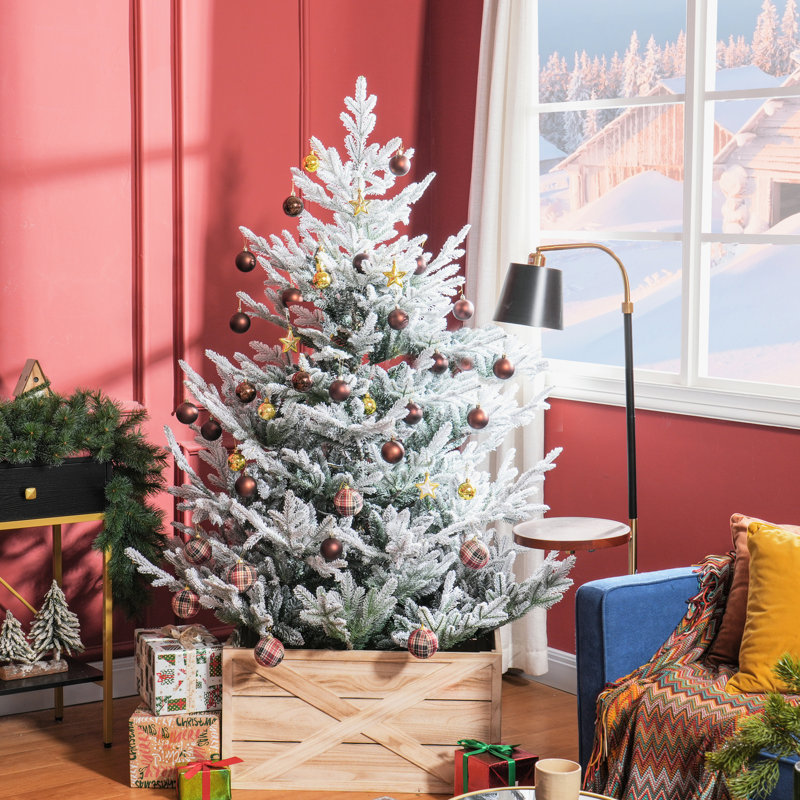 Plante de Noël artificielle 6 pieds, 795 brindilles réalistes, ouverture automatique, support en acier 70,88 po Arbre, pied, branches, déployer,