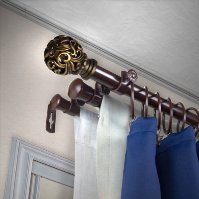 Natchez Steel Adjustable Triple Curtain Rod