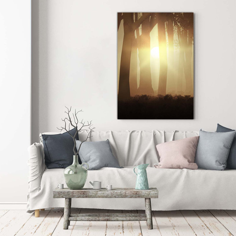 Fog In The Forest - Wrapped Canvas Print