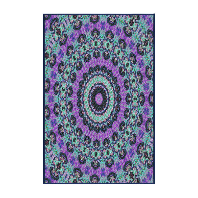 Tapis bleu/rose à tisser électrique, Rectangle 4 pi x 6 pi