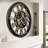 Wall Clock 24" Round Oversized for Living Room decor with Real Moving Gears America Collection-73808860