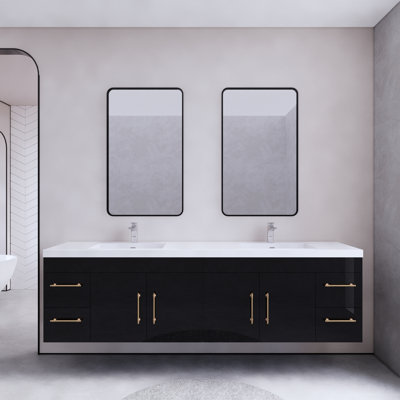 Ensemble de meuble-lavabo mural double 83,44 po Mapleview