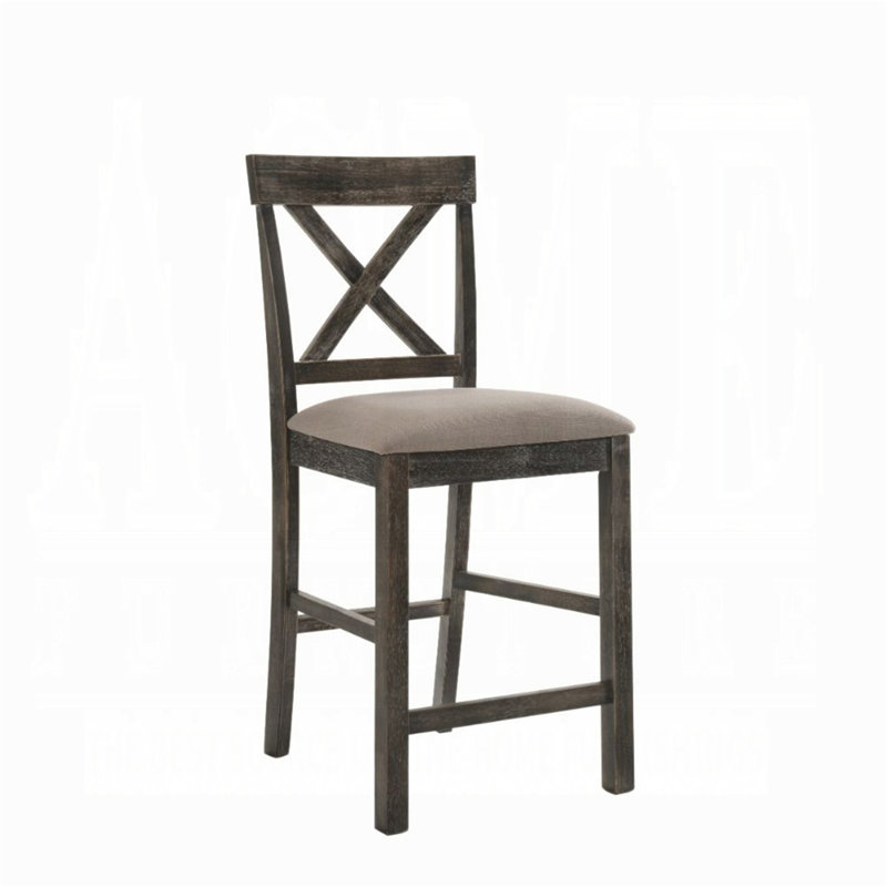 Ensemble de 2 chaises de salle à manger à hauteur de comptoir Contemporary, Gris