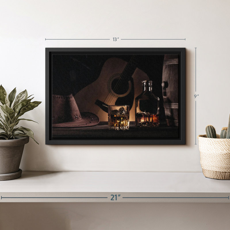 Cowboy Whiskey, reproduction sur toile, H 9 po x l 13 po
