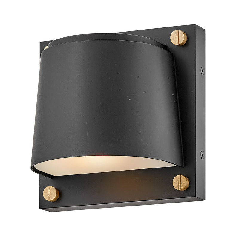 Annys 16.5cm H Outdoor Armed Sconce, Black