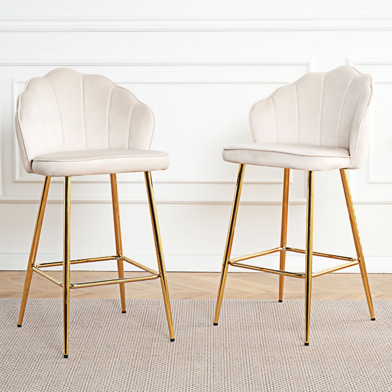 Ensemble de 2 chaises d'appoint rembourrées, Blanc cassé