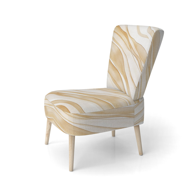 Chaise rembourrée abstraite Minimalisme - Chaise d'appoint Sand Dune Lines, Side Chair Armless