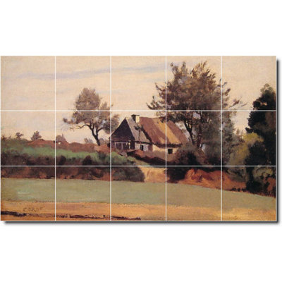 6" X 6"30" X 18"Set Of 15-30" X 18" Ceramic William Bradford Waterfront Painting Decorative Mural Tile W01012: 6" X 6" (Set Of 15)