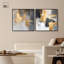 «Gilded Tranquil Abstract Art», ensemble de 2 panneaux sur toile par -694765858-694765857-694765853