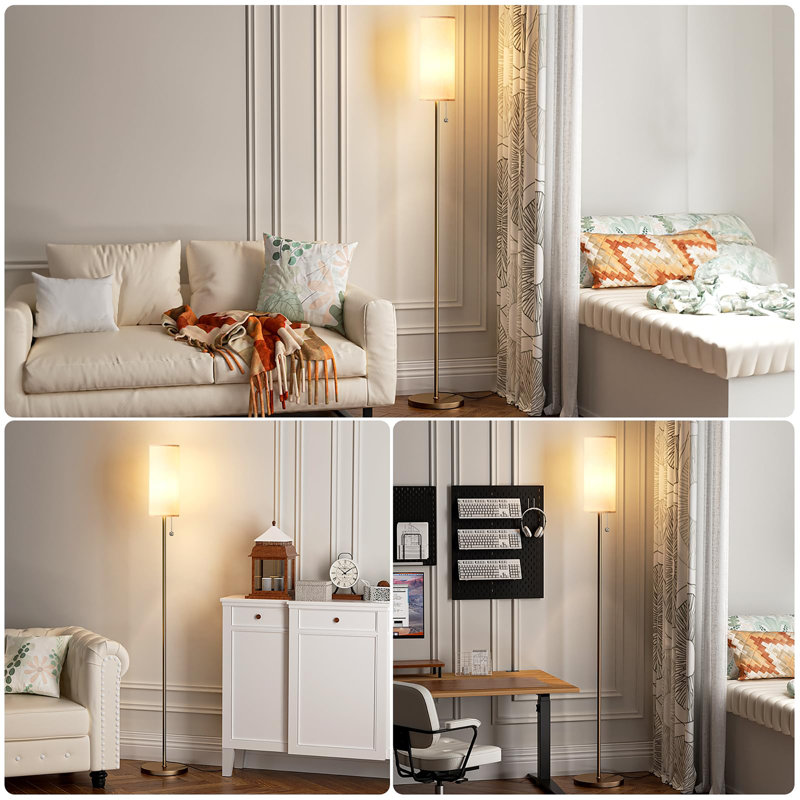 Lampe sur pied 64 po, Brown, Beige foncé