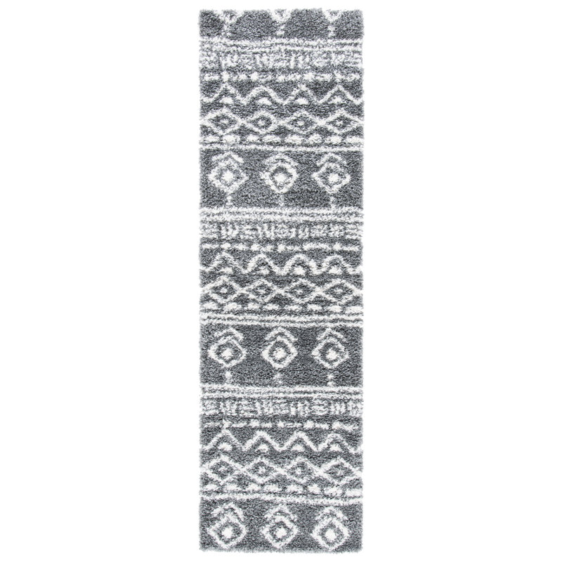 Mackey Southwestern Ivory/Gray Area Rug, Runner 2'3" x 8'